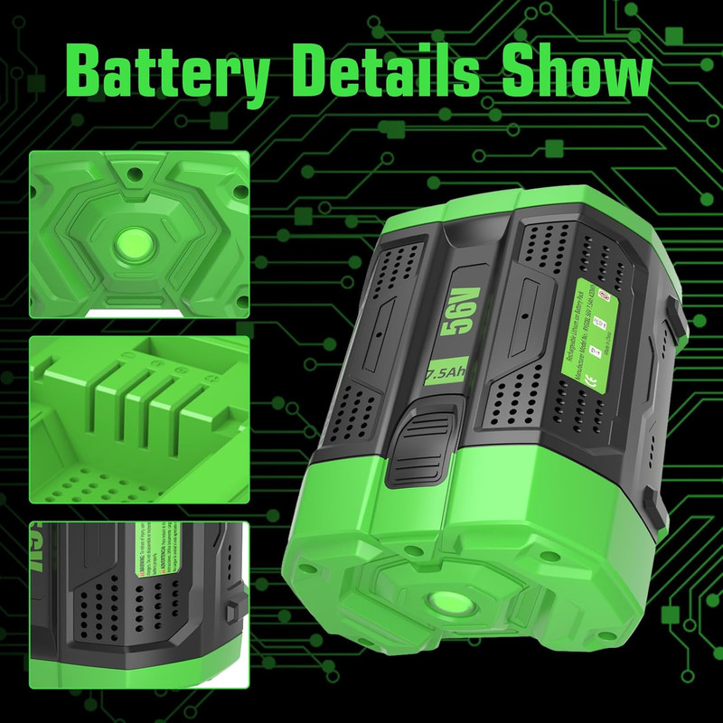 2 Pack 7500Mah Ultra High Capacity Lithium Ion Battery Replacement for EGO 56V B gallery