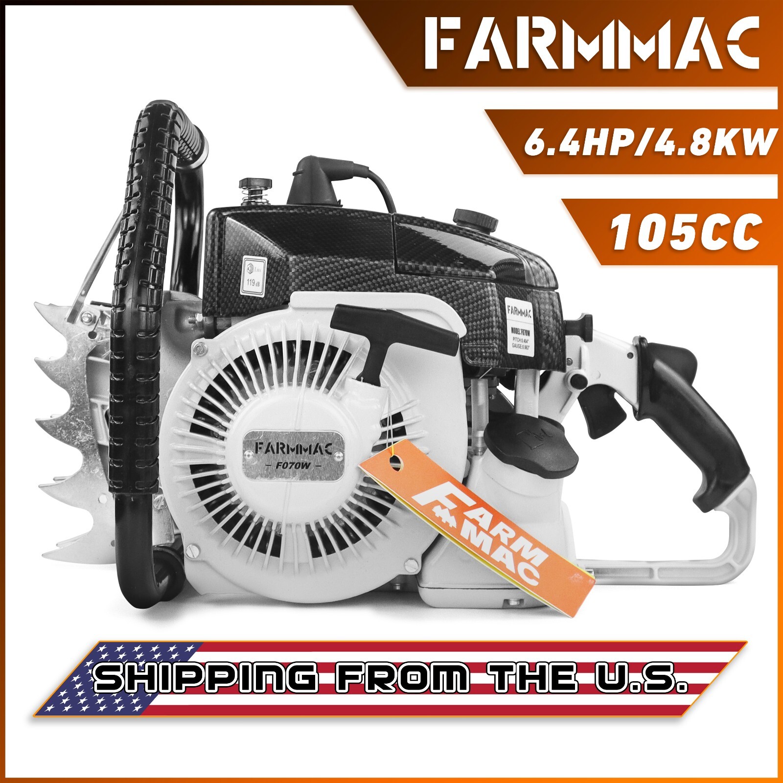 105cc Gas Chainsaw Power Head Compatible with MS070 090 For Chainsaw Mill No Bar gallery