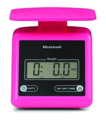 Brecknell PS7 Electronic Portable Parcel Scale 7 lb x 0.5 oz, Dual, Pink
