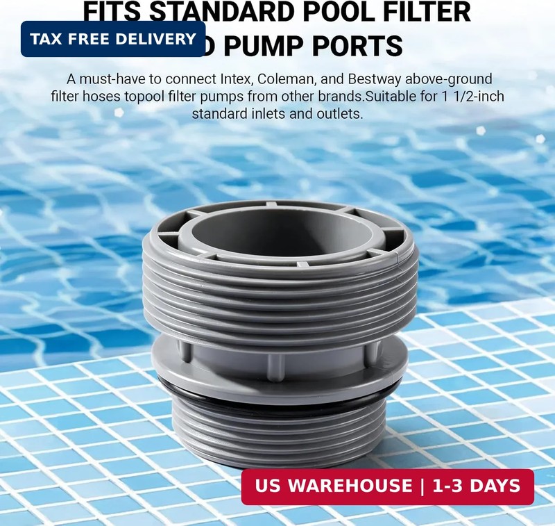 4 Pack - 4560 Pool Hose Conversion Adapters Kit for Intex Hayward Coleman Pool F gallery