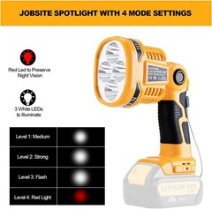 Flashlight Camping Spotlight Cordless LED Work Light for Dewalt 20V Max Battery