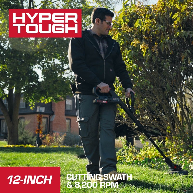 Hyper Tough 20V Brushless 12" String Trimmer Kit 2.0Ah Open Box HT21-401-003-02 gallery