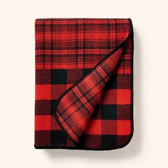 Patchwork Plaid Throw Blanket Red/Black – Woolrich, target, wool blend