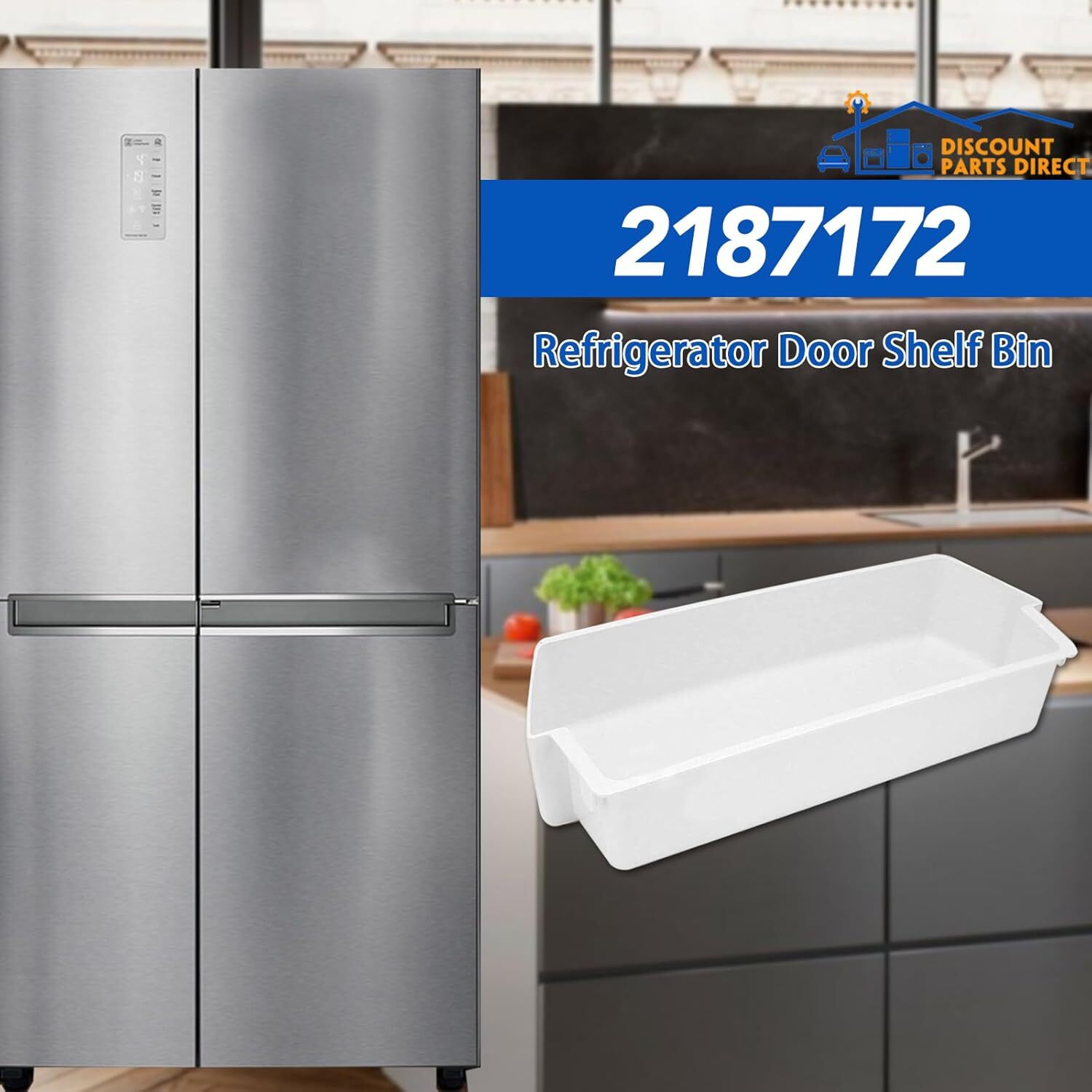 WP2187172 Replacement Whirlpool/Kenmore Refrigerator Door Bin - WHITE- 2187172 gallery