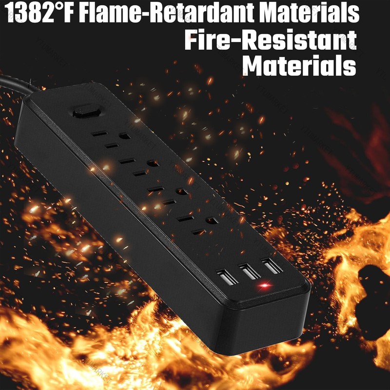 Wall Mountable USB Surge Protector Power Strip 3 USB Ports & 4 Outlet Plugs Lot gallery