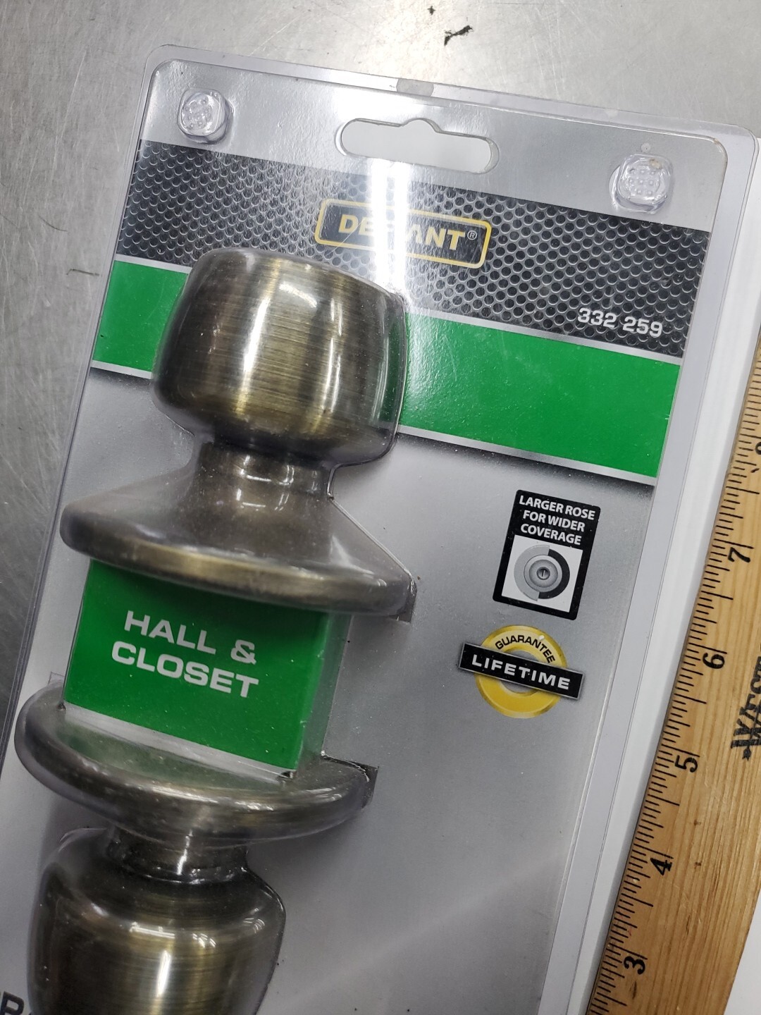 Defiant Hall & Closet Doorknob - Brandywine Antique Brass Finish - New gallery
