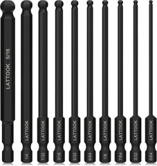 Ball End Hex Head Allen Drill Bit Set, 10PCS SAE 5/16” to 5/64” Ball End Hex B