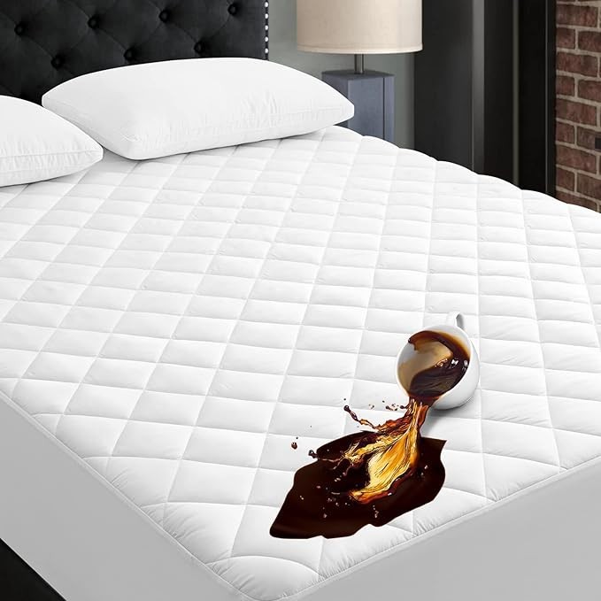100% Waterproof Mattress Protector Quilted Mattress Pad Cover Breathable Fitted gallery