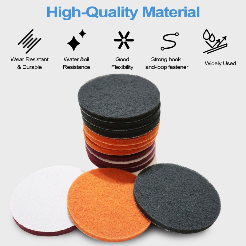 21 Pack 5 Inch Hoop and Loop Multipurpose Scrubber Scouring Pads, Multipurpos... gallery