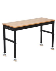 Garage Workshop Workbench w/ Locking Casters or Feet Adjustable Bench Table