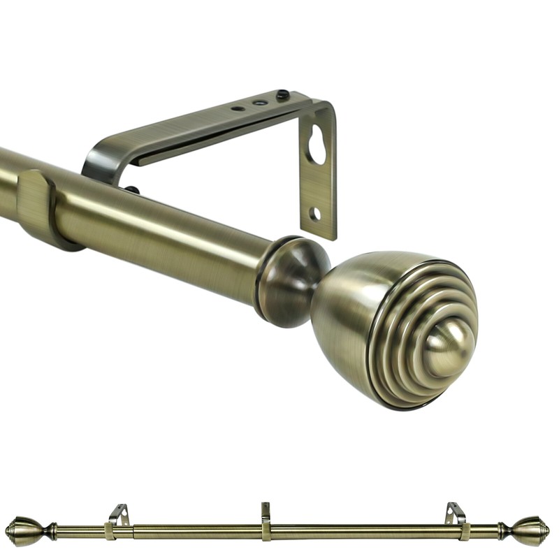 1" Diameter Urn Adjustable Single Drapery Curtain Rod,28”-48"/48"-84"/84"-120" gallery