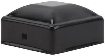 2" Square Powder-Coated Black Galvanized Steel Dome Caps (Pack of 10) gallery