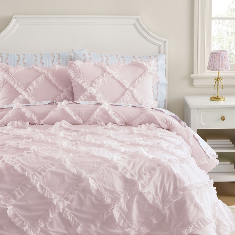 Pottery Barn LoveShackFancy Gala Ruffle Voile Quilt - Pink gallery