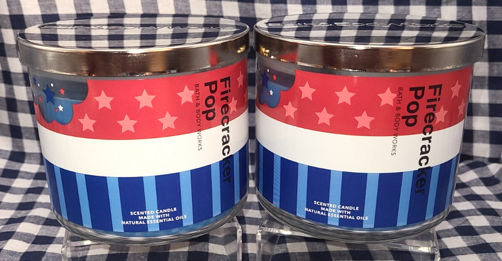 2-Pack NEW Firecracker Pop! 3-Wick Candle 25-45 hours 14 oz Bath & Body Works