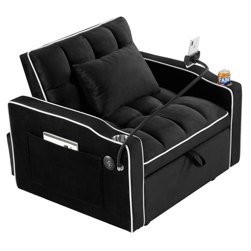 Convertible Sleeper Chair Sofa Bed Pull Out Chair Bed Daybed for Small Spaces gallery