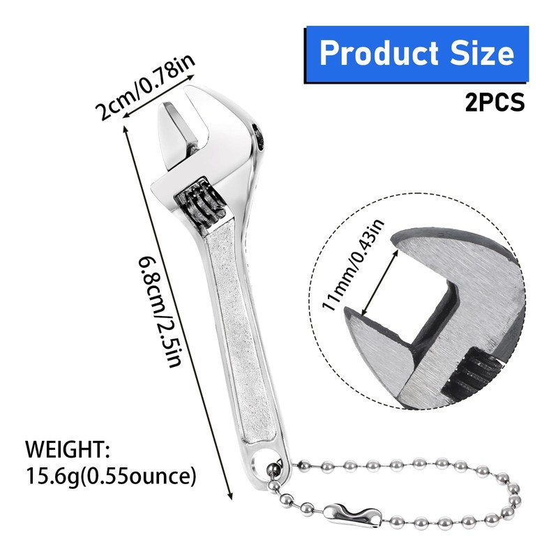 2 Pcs 2.5'' Adjustable Spanner Mini Nut Wrench, Tiny Wrench Small CrescentWrench gallery