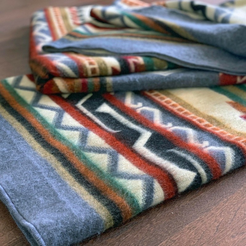 EXTRA LARGE SOFT & WARM ALPACA WOOL BLANKET 75x90" NATIVE SOUTH AMERICAN PATTERN gallery