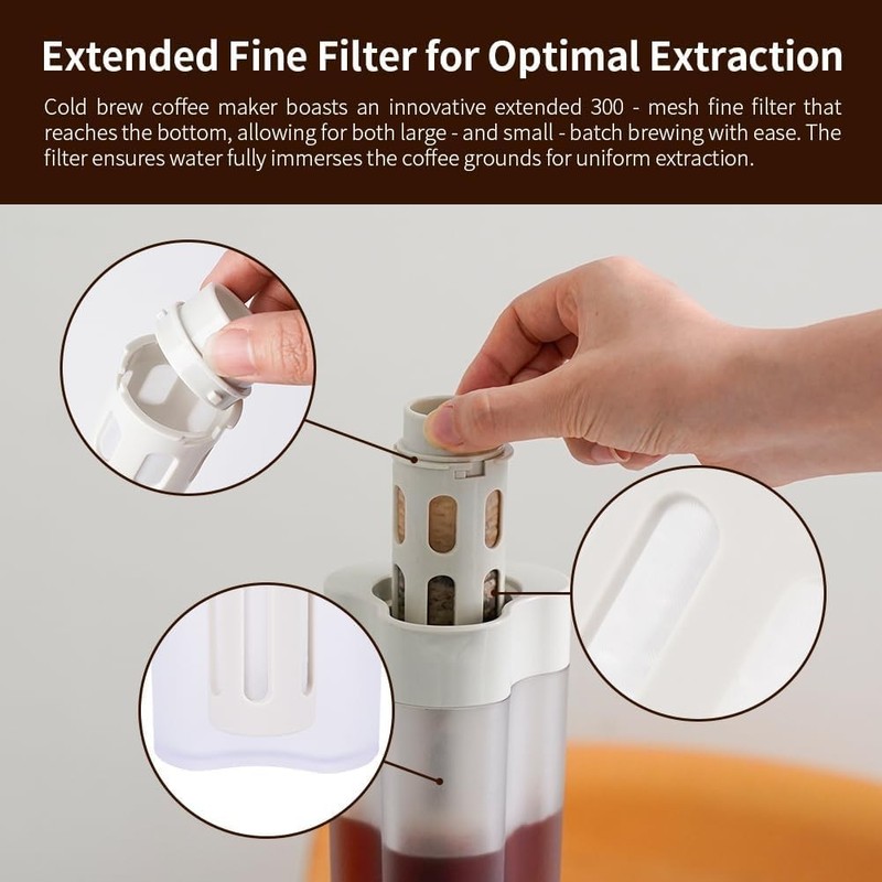 20oz Portable Cold Brew Coffee Maker with Fine Filter Airtight Leak-Proof gallery