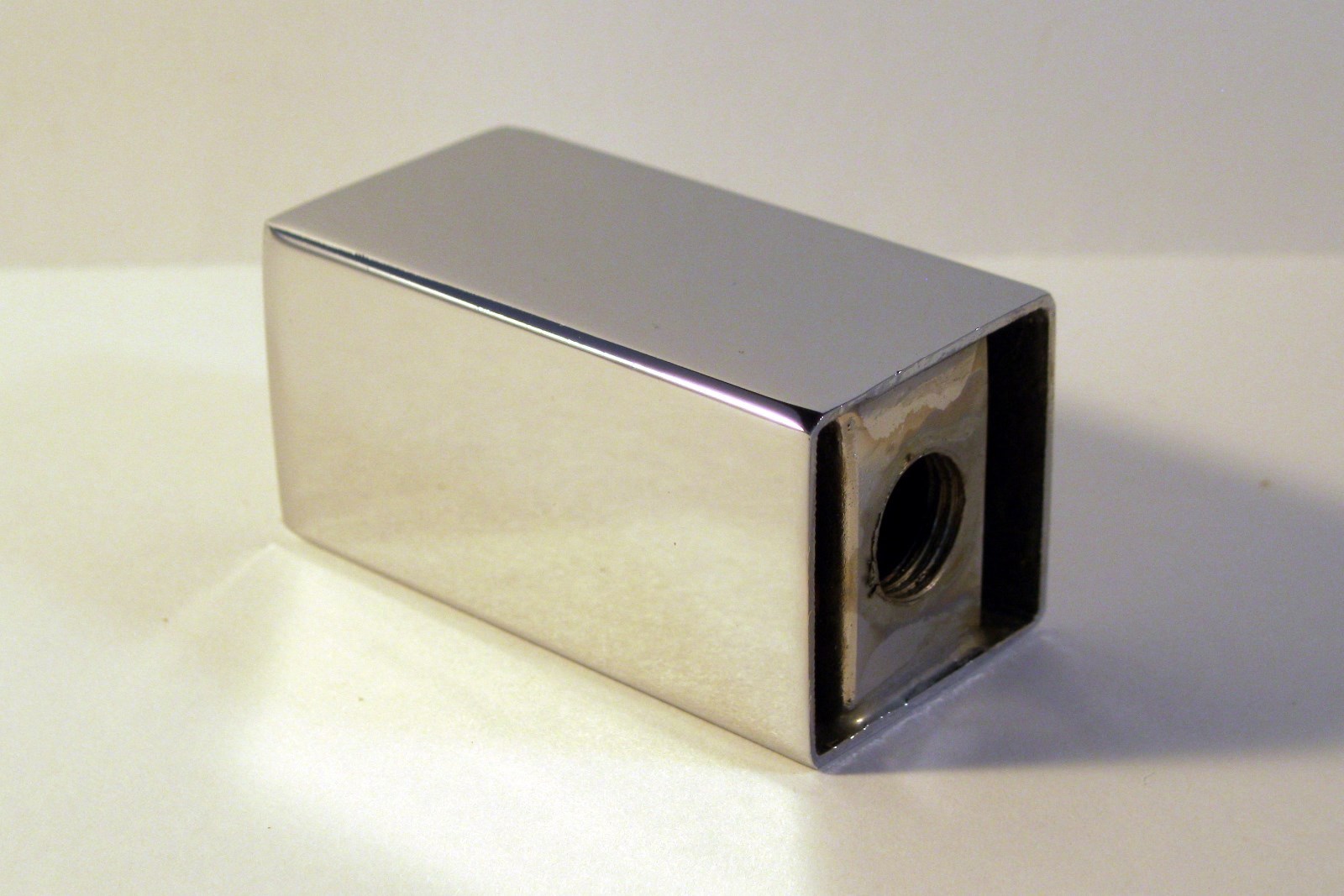Lamp Finial, Metal Lamp Finial-RECTANGLE CUBE-Chrome finish gallery