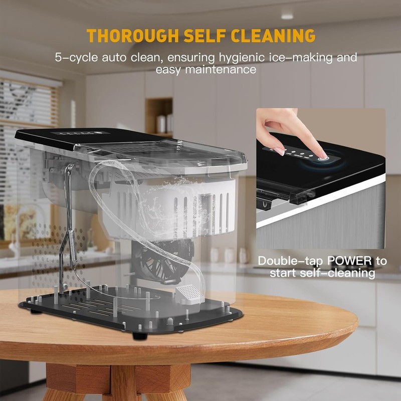 Countertop Ice Maker Machine 9 Ice Cubes in 6 Minutes 38lbs/24hrs Self-Cleaning gallery