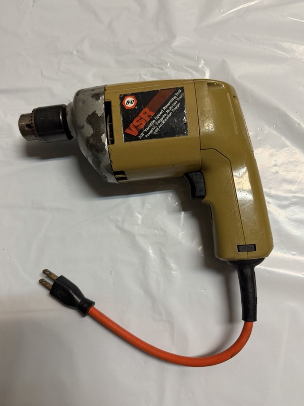 Black & Decker 3/8” VSR Variable Speed Drill Reversible Corded Electric 7127 gallery