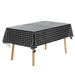 1 Pack Rectangle Tablecloth Waterproof Polyvinyl chloride Table Cover Black