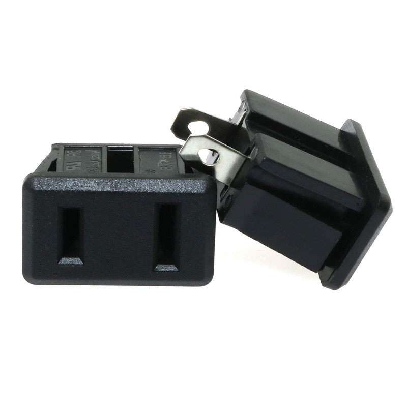 US Socket 5PCS 2 Pins 15A/125V AC Panel Mount Power Outlet Industrial Plug Power gallery