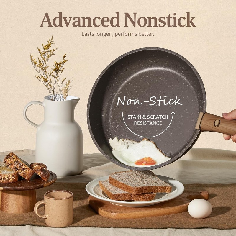 Non Stick Cookware Set Pots Pans Detachable Handle Oven Safe Dishwasher Safe ... gallery