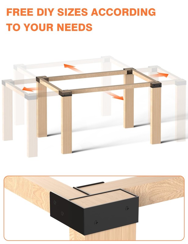 Heavy Duty Workbench Bracket Kit, 4 Pcs 3-Way Right Angle Corner Brackets for... gallery