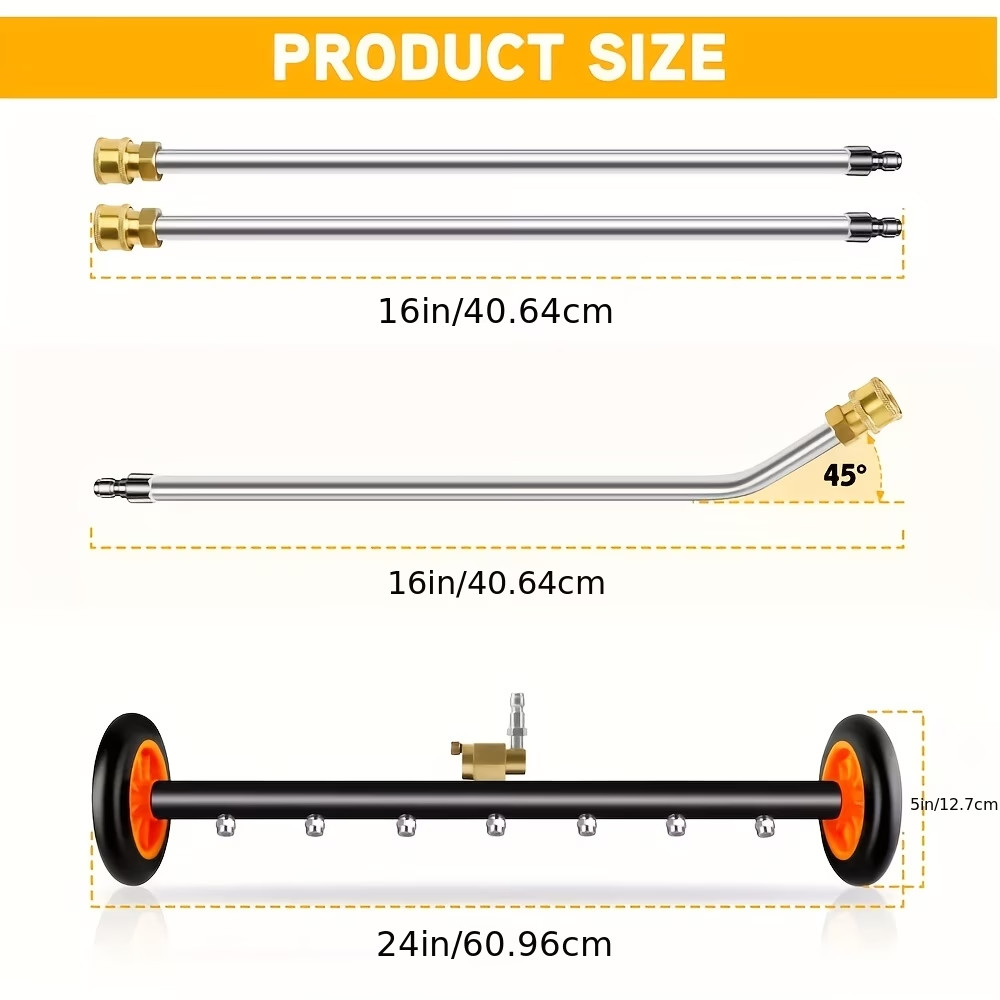 24" High Pressure Undercarriage Cleaner, 4000 PSI Pressure Washer Attachment gallery