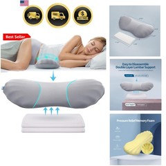 Adjustable Lumbar Support Pillow for Sleeping Memory Foam Back Support Pillow…
