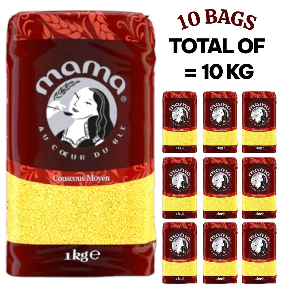 Couscous 10kg (10×1kg) – Medium, Dried, Vegan, High Quality كسكسي متوسط