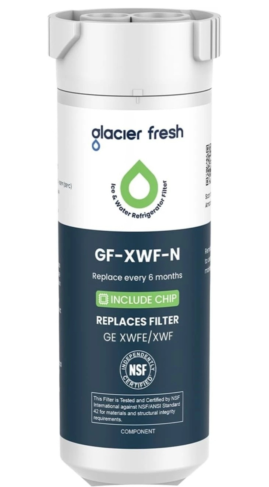 GLACIER FRESH Water Filter Compatible with GE XWFE (Built-In CHIP) gallery