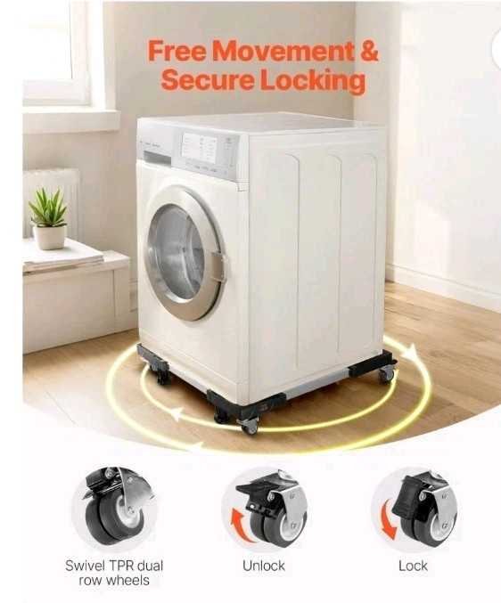 Mobile Base for Refrigerator, Supports up to 1100 lbs, Equipped with 8 Secure... gallery