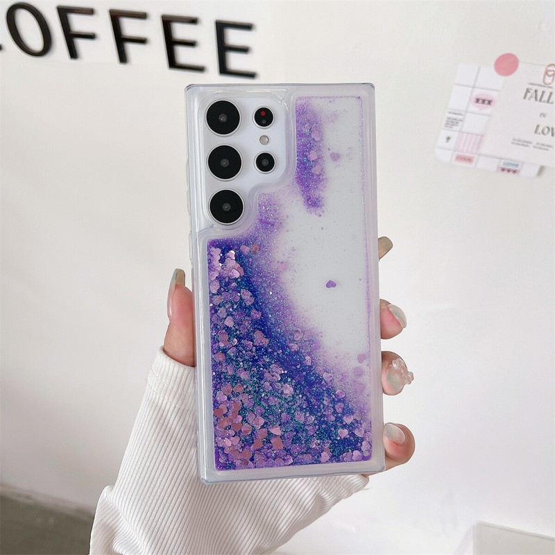 Shockproof Case For Samsung Galaxy S23 S22 S21 S24 S25 Liquid Glitter Soft Cover