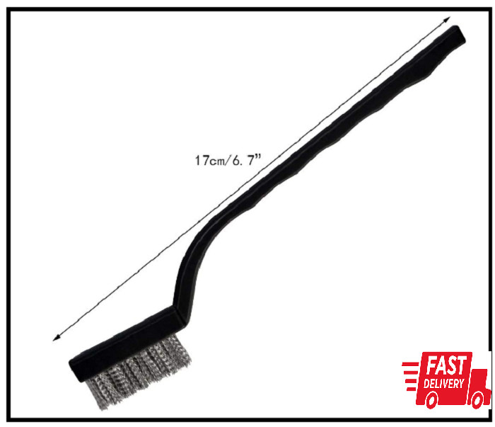 15 Pieces Small Wire Brush Scratch Brush Stainless Steel + Brass Curved Handle gallery