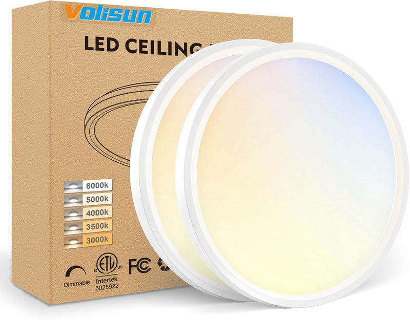 2Pack Led Flush Mount Ceiling Light Lamp Surface Fixture 3000k 4000k 6500k 5 CCT gallery