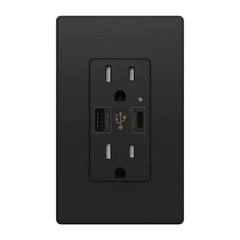 4.8A USB Type C&A Wall Outlet Duplex Receptacle 15 Amp, Tamper Resistant, 1pack