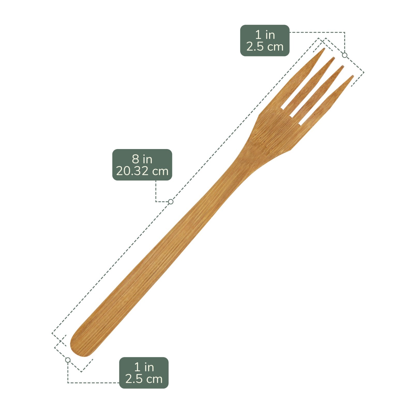 BambooMN Brand - Solid Bamboo Dinner Fork 8" | 30 and 100 Piece gallery