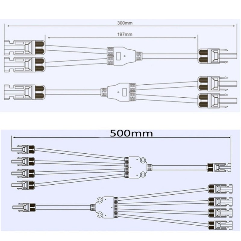 Solar Panel Connector Y Branch Cable Connection Adapter Waterproof Plug Kit M/F gallery