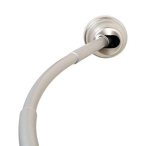Zenna Rustproof 40 in Aluminum Dual Mount Curved Stall Shower Rod E40S2ALBN gallery