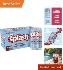 Refreshing Black Cherry Sparkling Water with Zero Sugar – 12 Oz Cans, 8-Pack