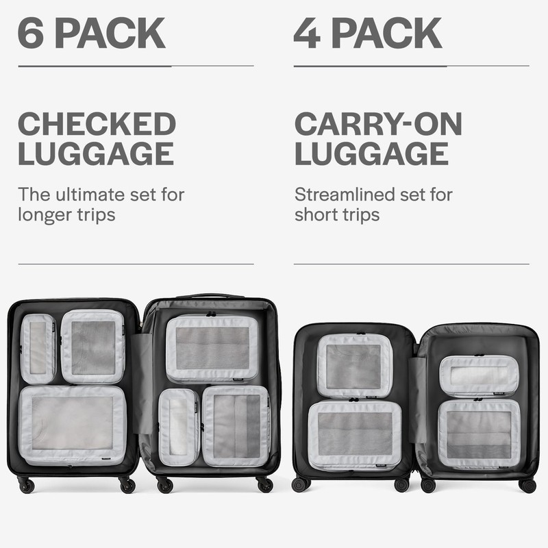 Aerotrunk Compression Packing Cubes for Travel - Luggage Organizer Bags - 6-Pack gallery