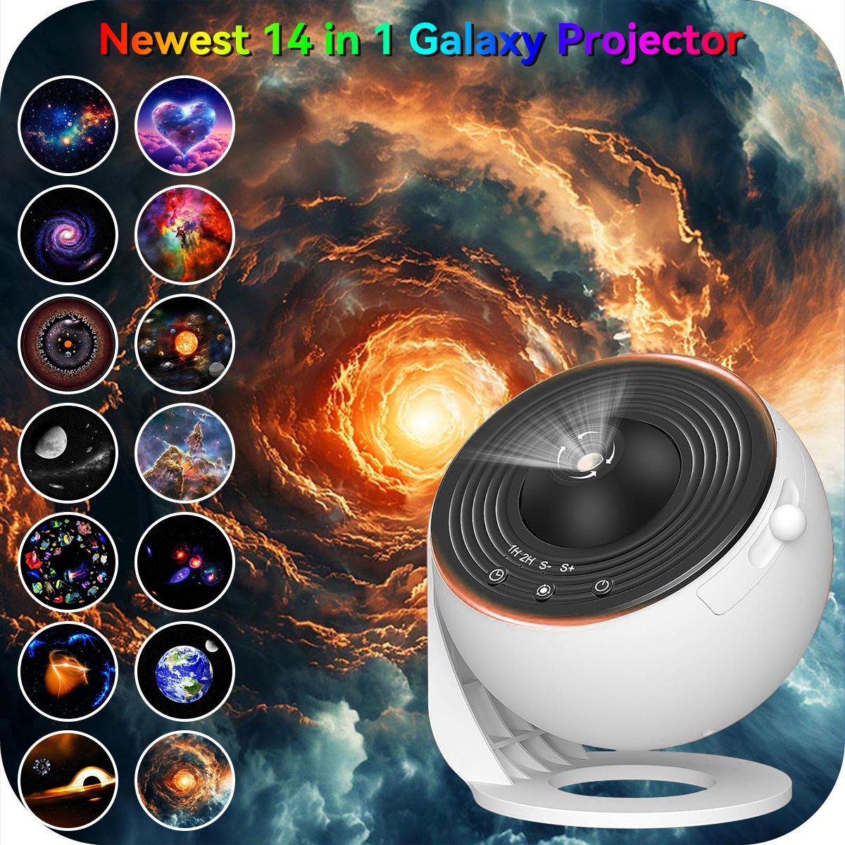 14 in 1 Galaxy Projector Planetarium Light Starry Space Night Lamp Room Decor US gallery