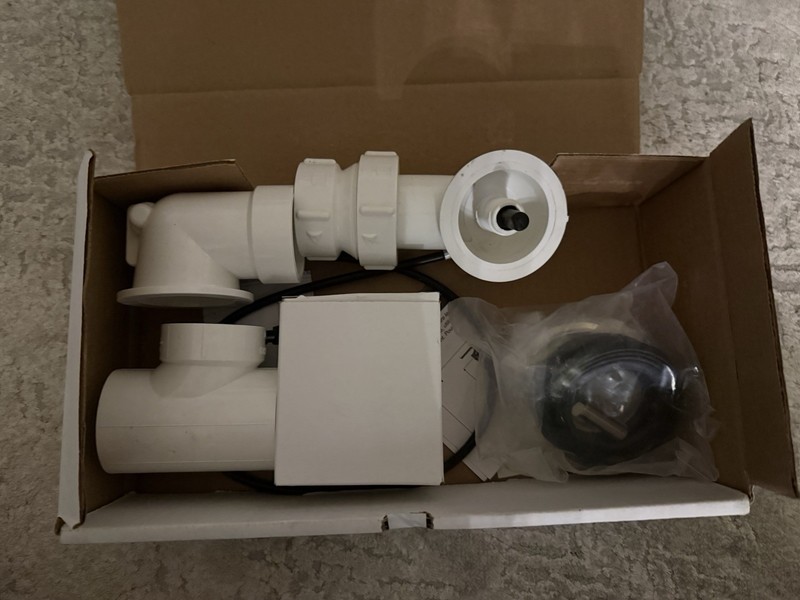 OS&B 2 In 1 OFFSET WASTE & OVERFLOW CABLE-DRIVE KIT WHITE EURO STYLE BATH gallery