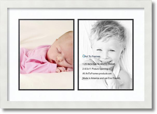ArtToFrames Collage Mat Picture Photo Frame 2 8.5x11" Openings in Black 38 gallery