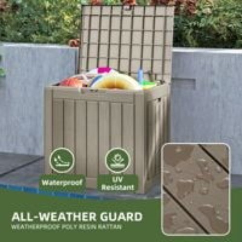 30 Gallon Deck Boxes 2 Pack, Waterproof Outdoor Storage Box for Cushions gallery