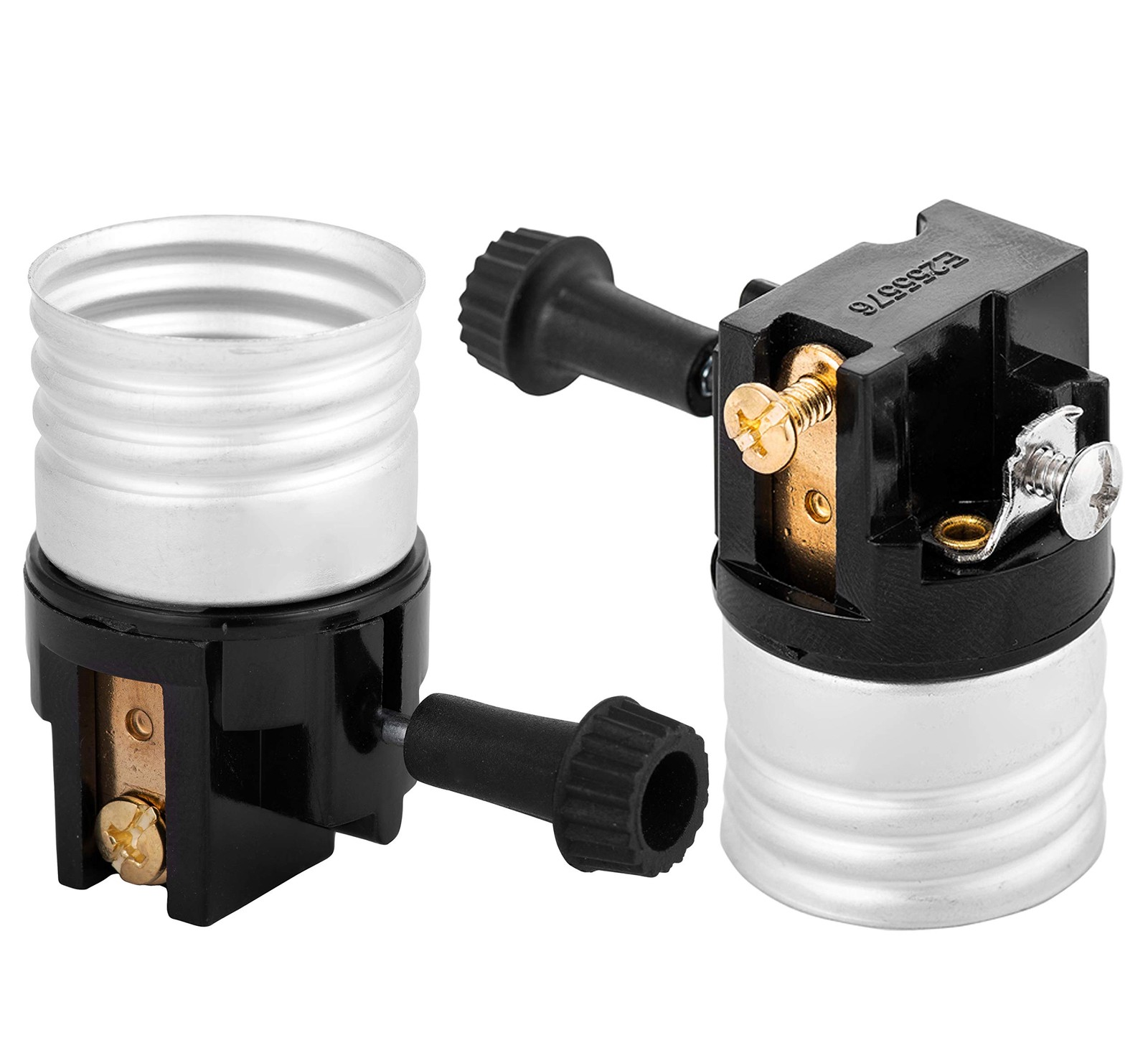 (2 pack) 3 way socket replacement for lamp, Medium Base Interior Only, Black gallery