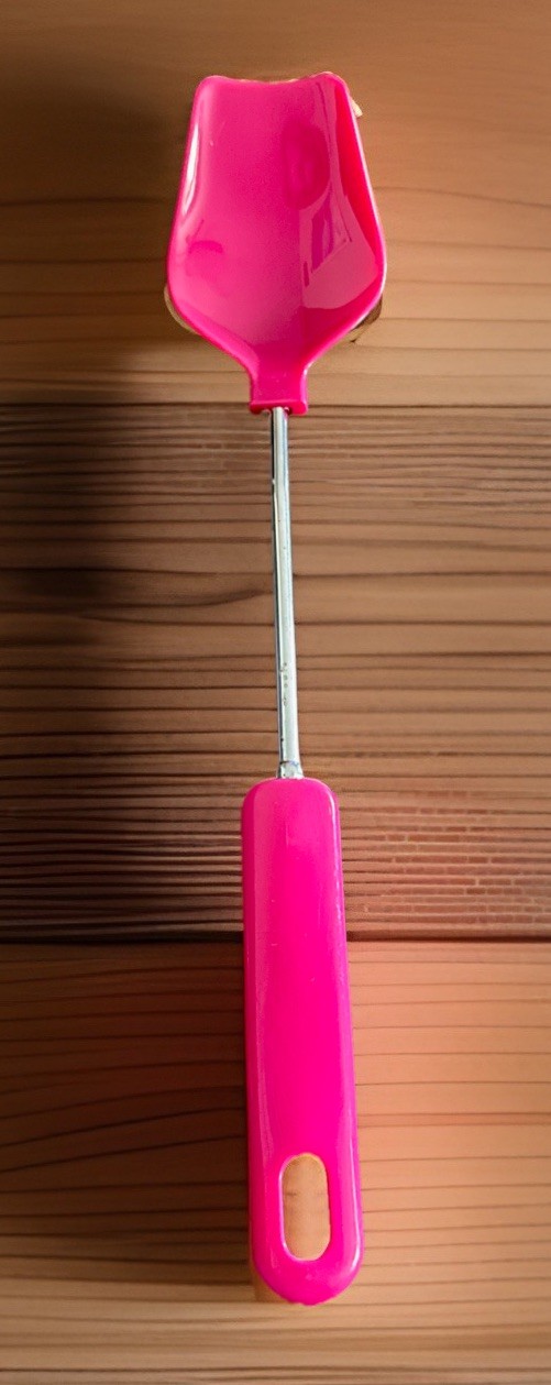 Pink Nylon 12 Inch Cooking Or Serving Spoon with Keyhole Handle Dishwasher Safe gallery