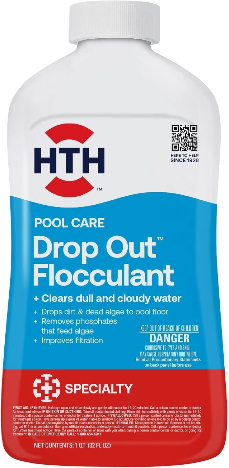 HTH 67080 Swimming Pool Care Drop Ou Flocculant - Clears Cloudy Water Fast 32 Fl gallery